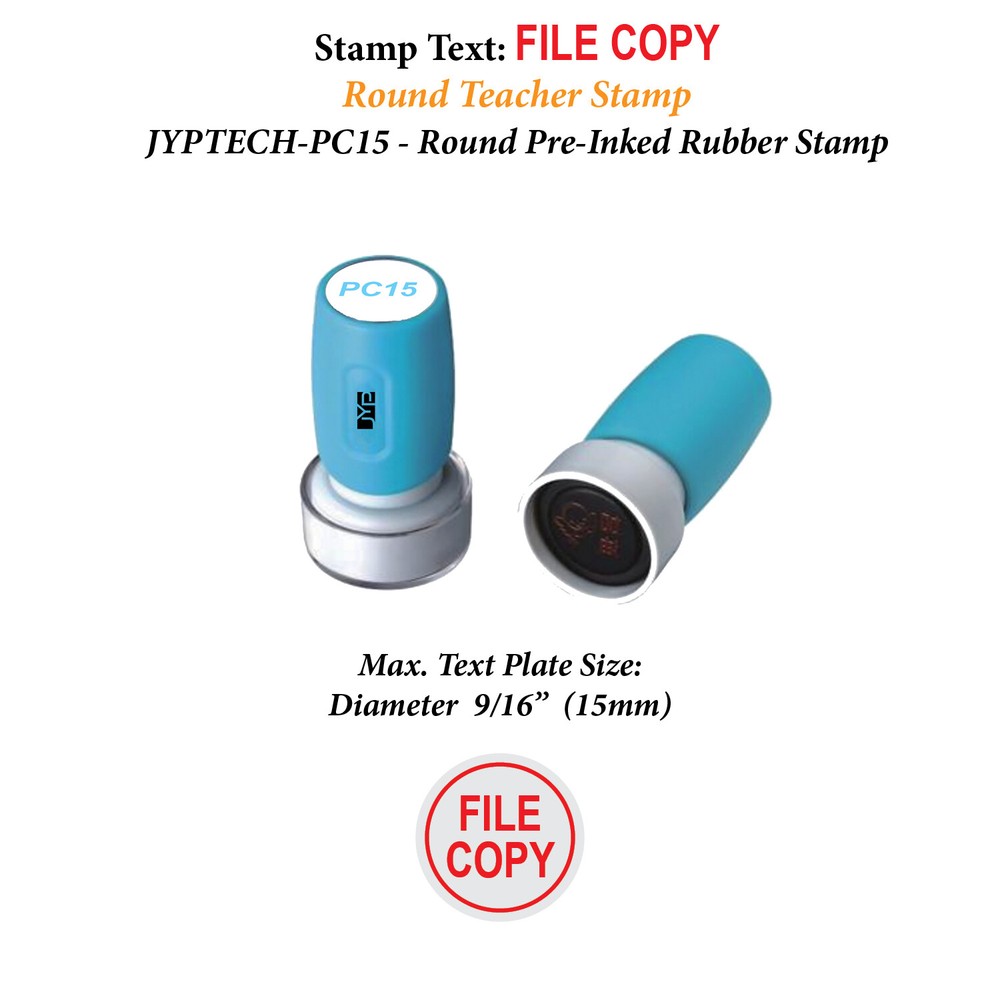 File Copy & Frame - JYP PC15 Pre-Inked Rubber Stamp (Red Ink)