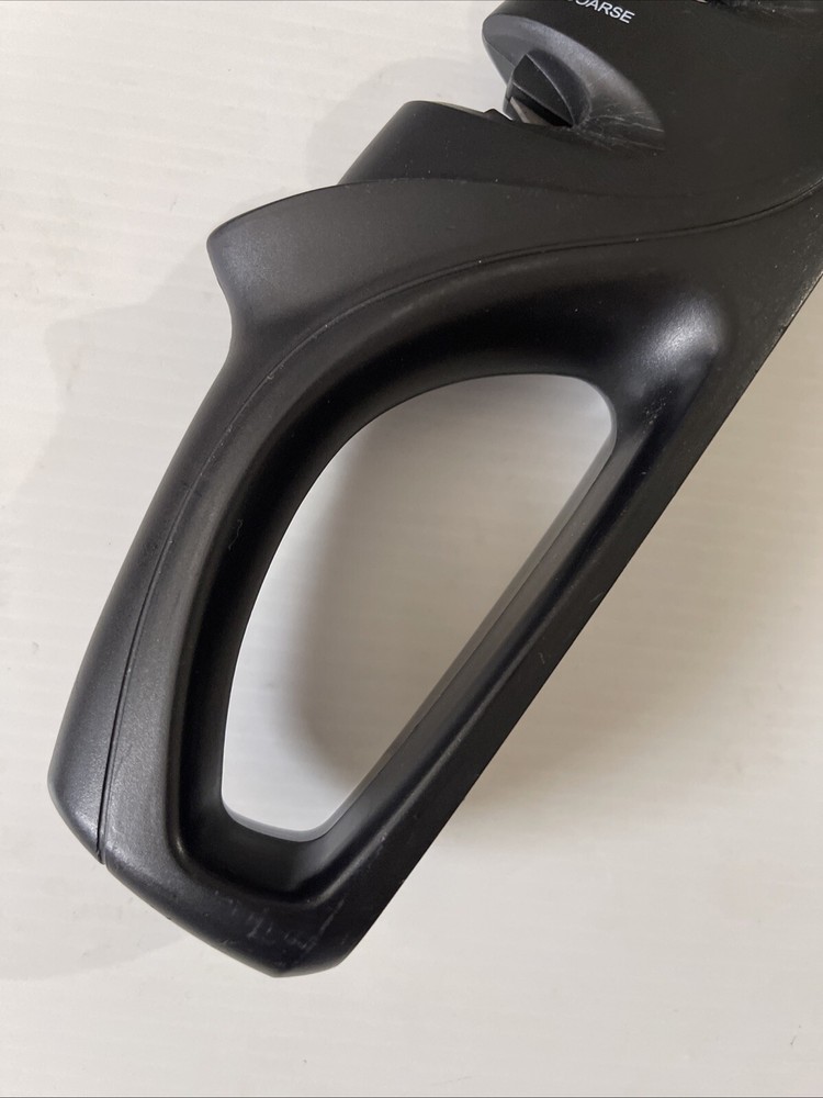 2 Stage Coarse Fine Ceramic Hand Held Knife Black Sharpener