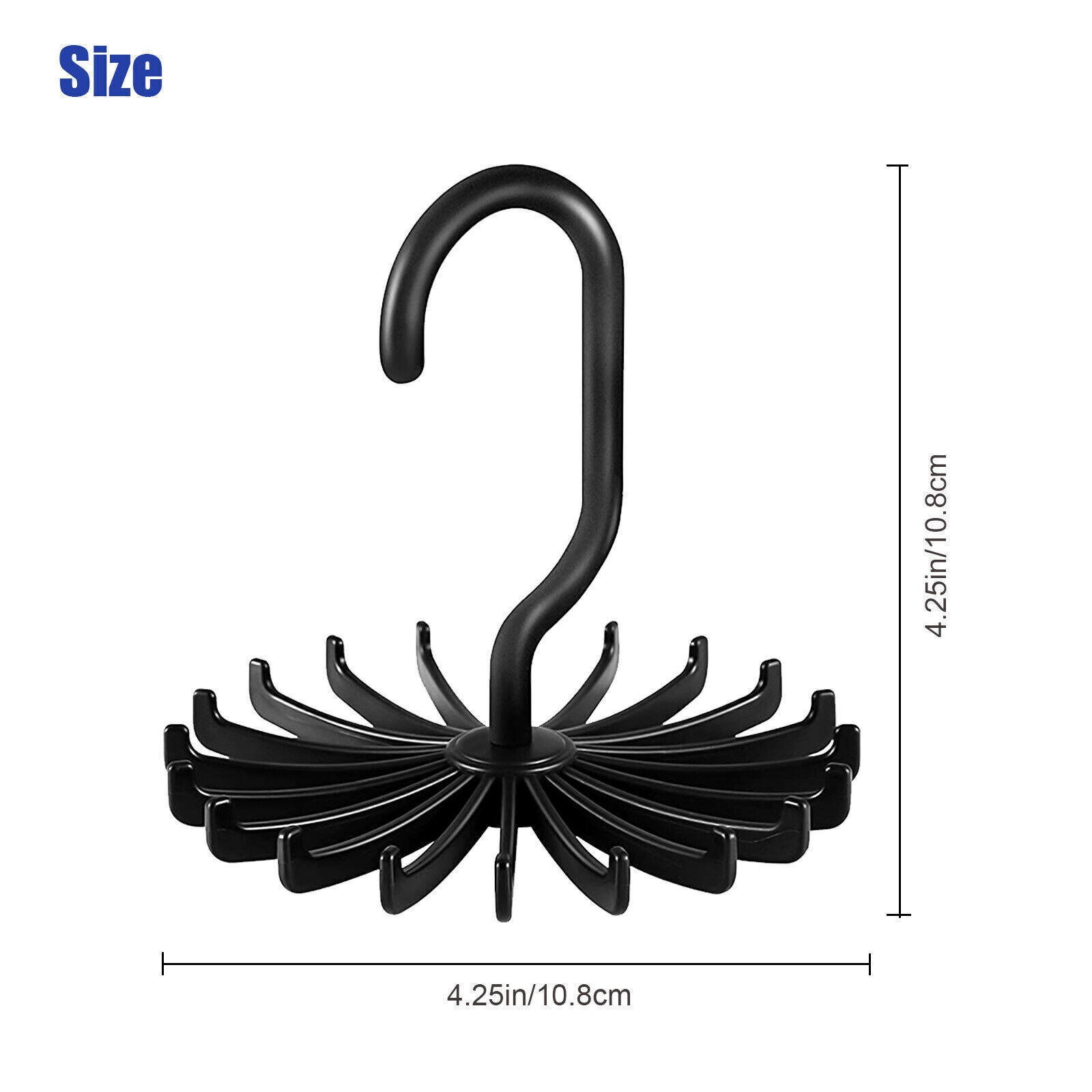 6X Neck Tie Rack 360° Rotatable Hook Hanger Organizer Scarf Belt Storage Holder