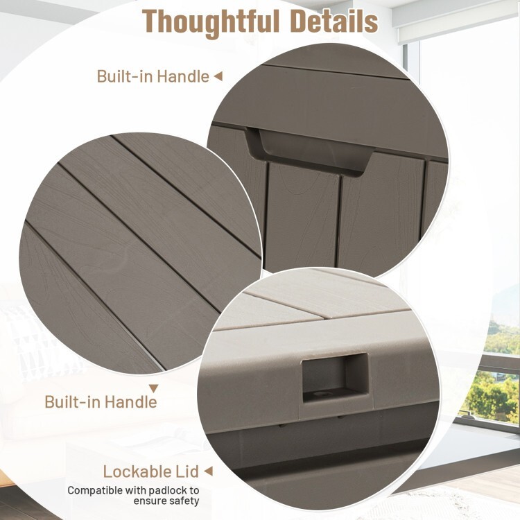 30 Gallon Outdoor Storage Organizer Deck Box Seating Container With Lockable Lid