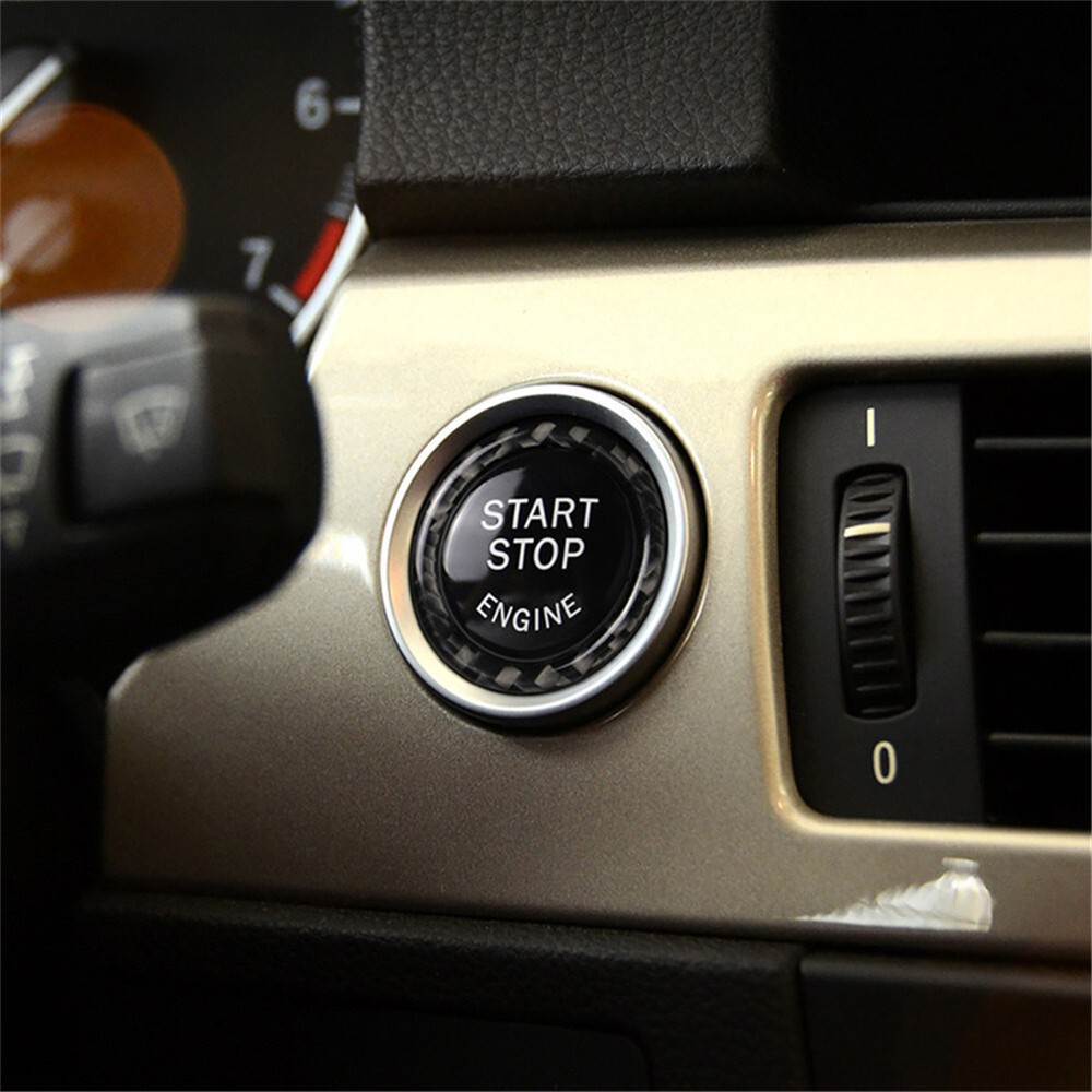 For Bmw E90 E92 E93 Carbon Fiber Engine Stripe Trim Ring Key Ring Accessories