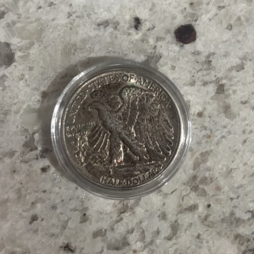 1945 Walking Liberty Half Dollar, 90% Silver, nice condition, encased)
