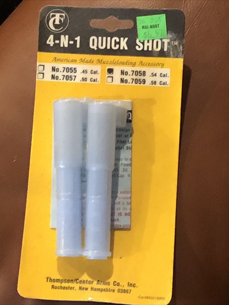 TC 54 Caliber Flintlock Cap Lock Muzzleloader Quick Load Tubes #7058 2 per pack