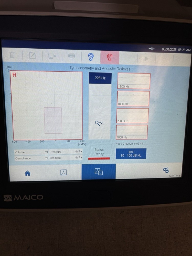 Maico TouchTymp Tympanometer with Hand piece