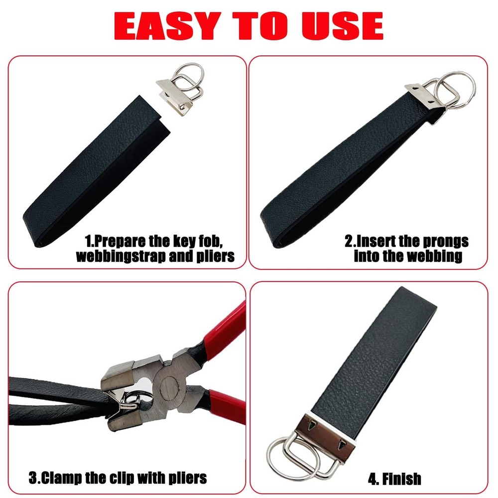 Key Fob Hardware Kit with Installation Pliers 60 Pcs