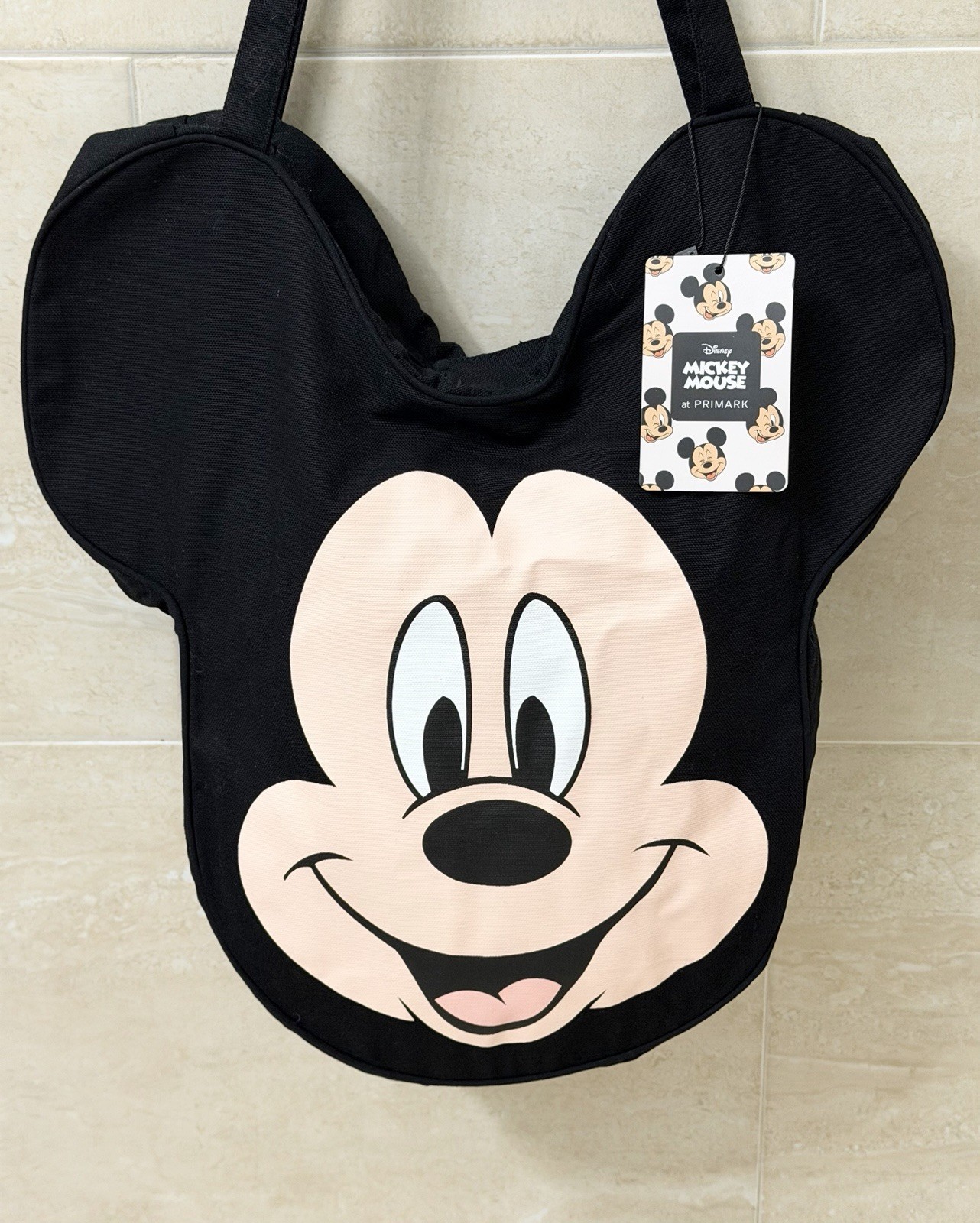 Disney Mickey Mouse Face Tote Bag Canvas Shoulder Bag Park Style *Primark*-NEW