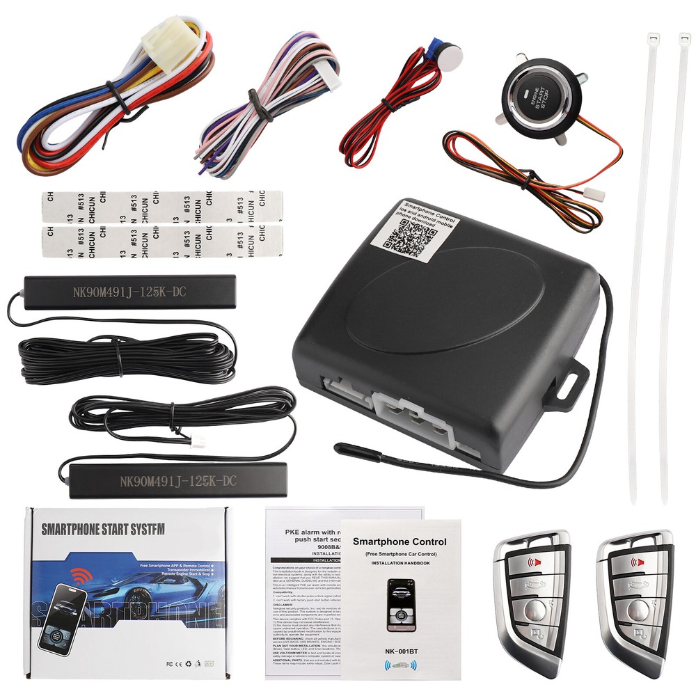 Car Keyless Entry Engine Start Alarm System Push Button Remote Starter US