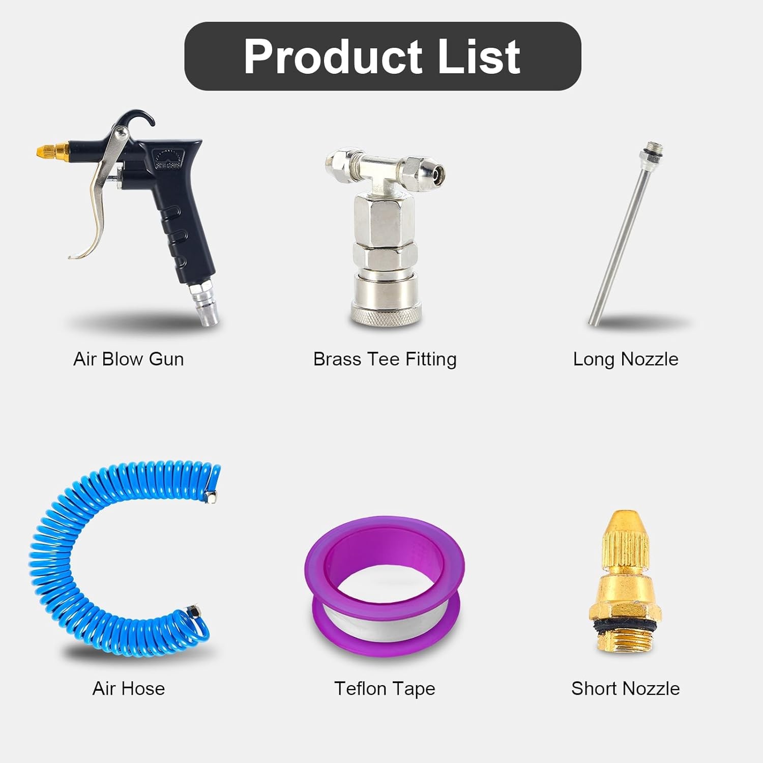 Air Blow Gun Kit,Heavy Duty Air Seat Blow Gun Kit for Semi Truck with 16ft Long