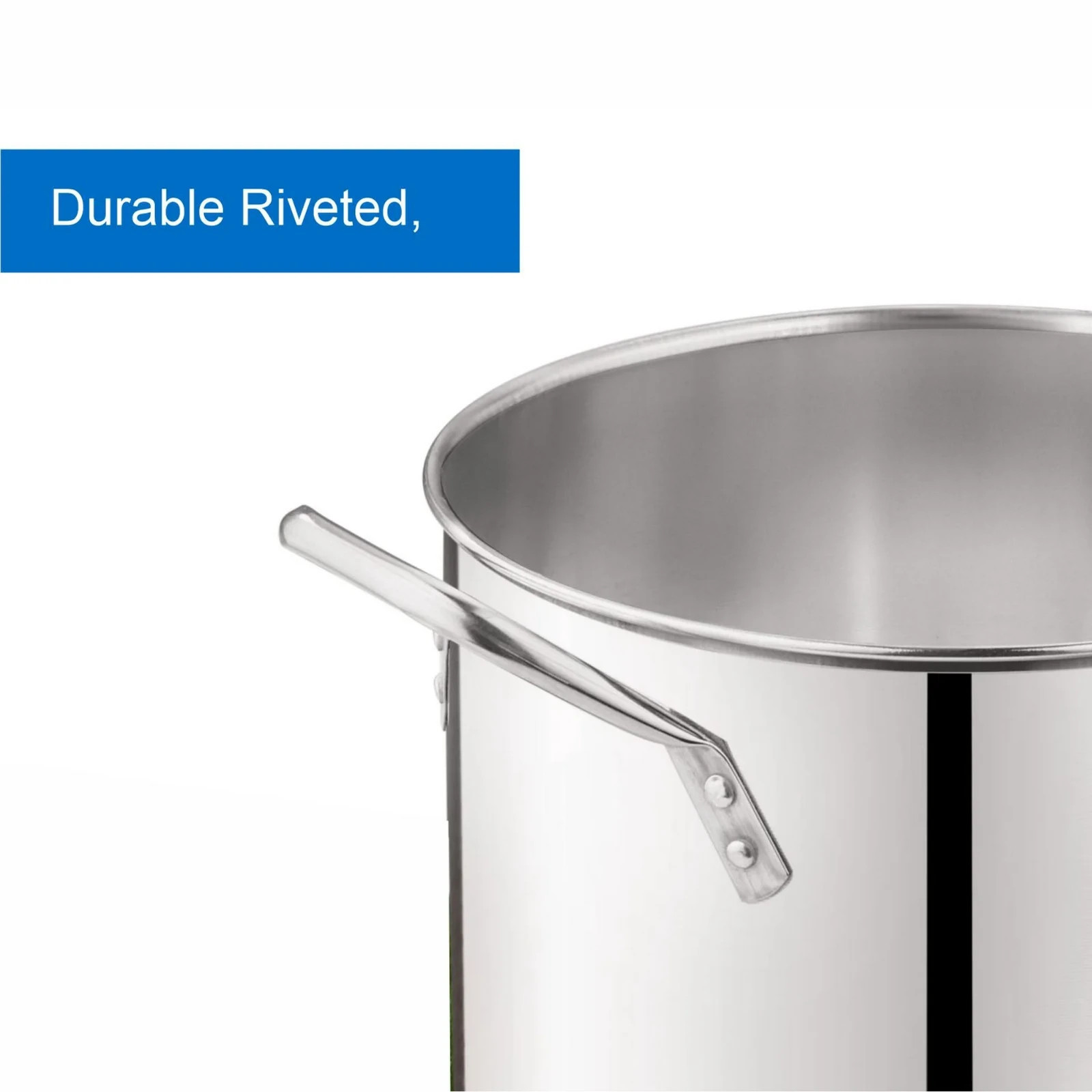 8-Qt Stainless Steel Stock Pot with Metal Lid, Ultra Durable, Stay-Cool Handles