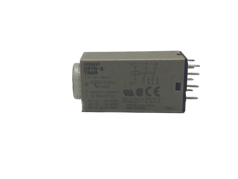 NOS Omron 200-230VAC 8 Pin 1 sec to 10 Min DPDT Solid State Timer Relay H3YN-2