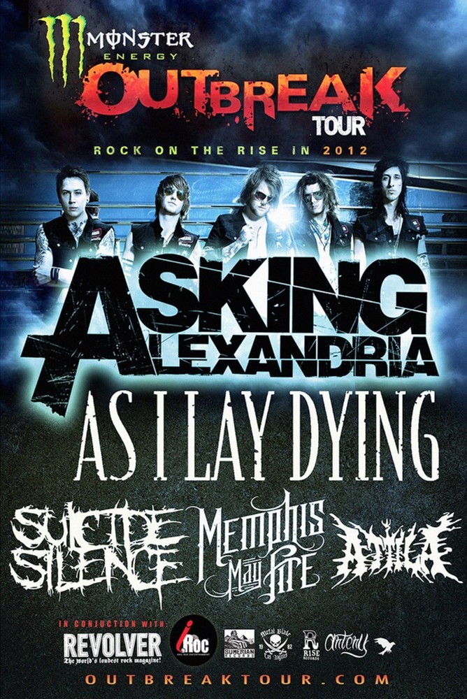 ASKING ALEXANDRIA / AS I LAY DYING / SUICIDE SILENCE 2012 CONCERT TOUR POSTER