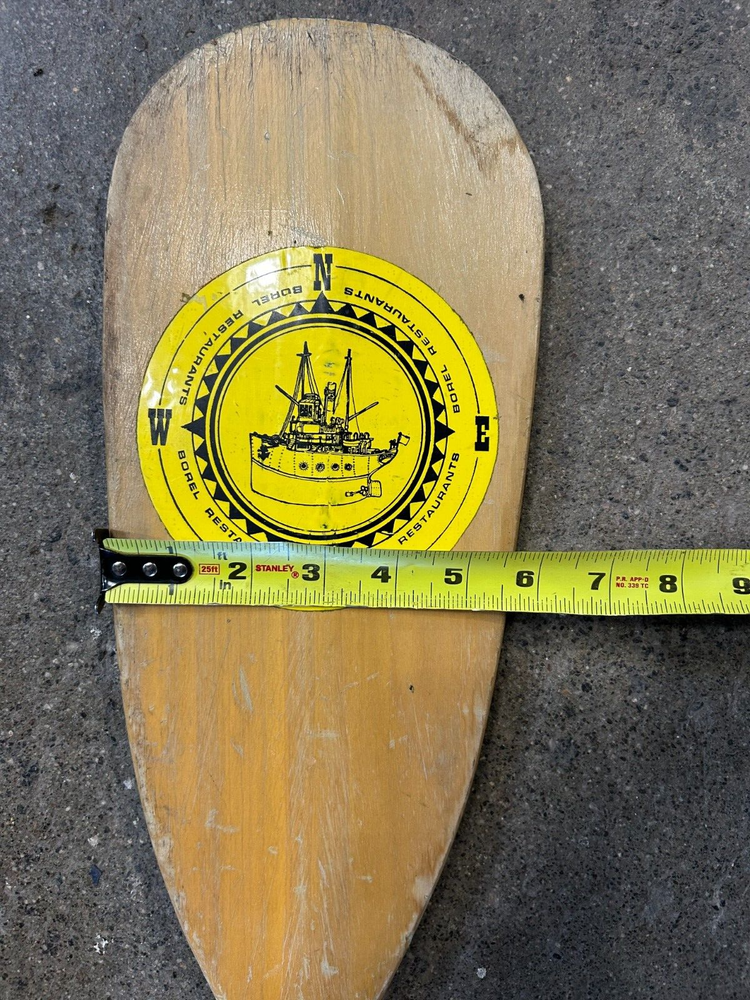 1970's Rusty Scupper Restaurant Wooden Oar Menu