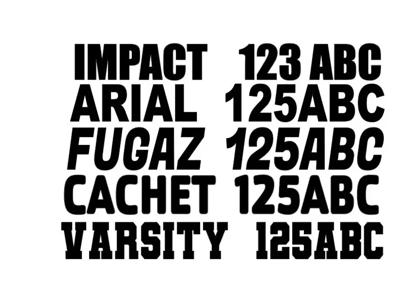 Set of 2 Watercraft Registration Numbers 3" lettering Vinyl Boat JetSki decals