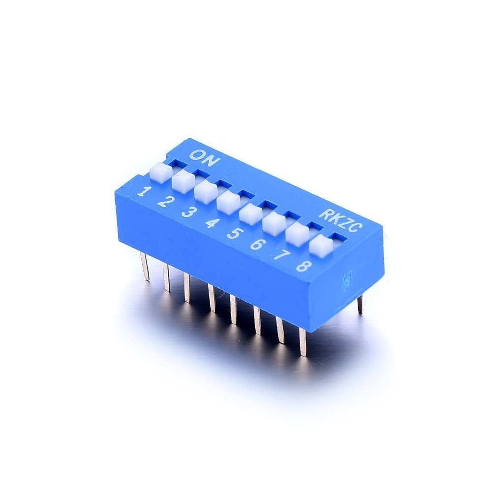 5Pcs Slide Type Switch Module 2.54mm 8-Bit 8 Position Way DIP Blue Pitch