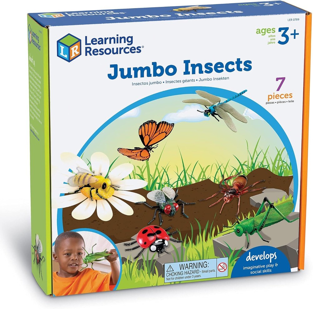 Learning Resources Jumbo Insects I Fly, Ant, Bee, Ladybug, Grasshopper,