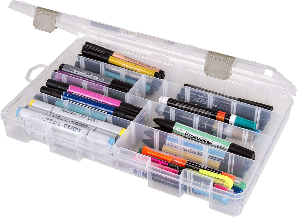 Large Solutions Box Clear Art & Craft Organizer with Dividers - Plastic Storage