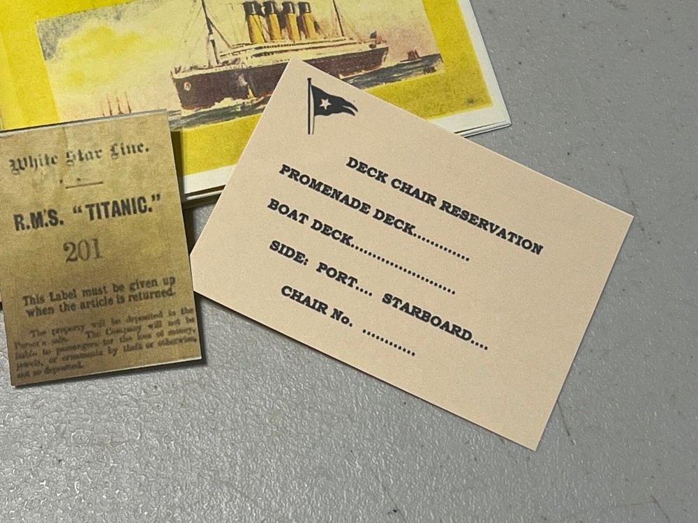 RMS TITANIC, reprint, First Class Passenger on board documents, Nice!