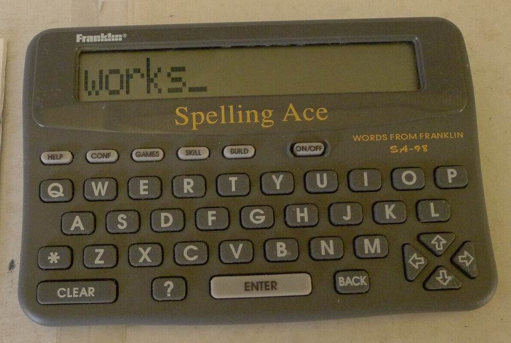 Franklin Electronic Spelling Ace SA-98 with User's Guide - TESTED