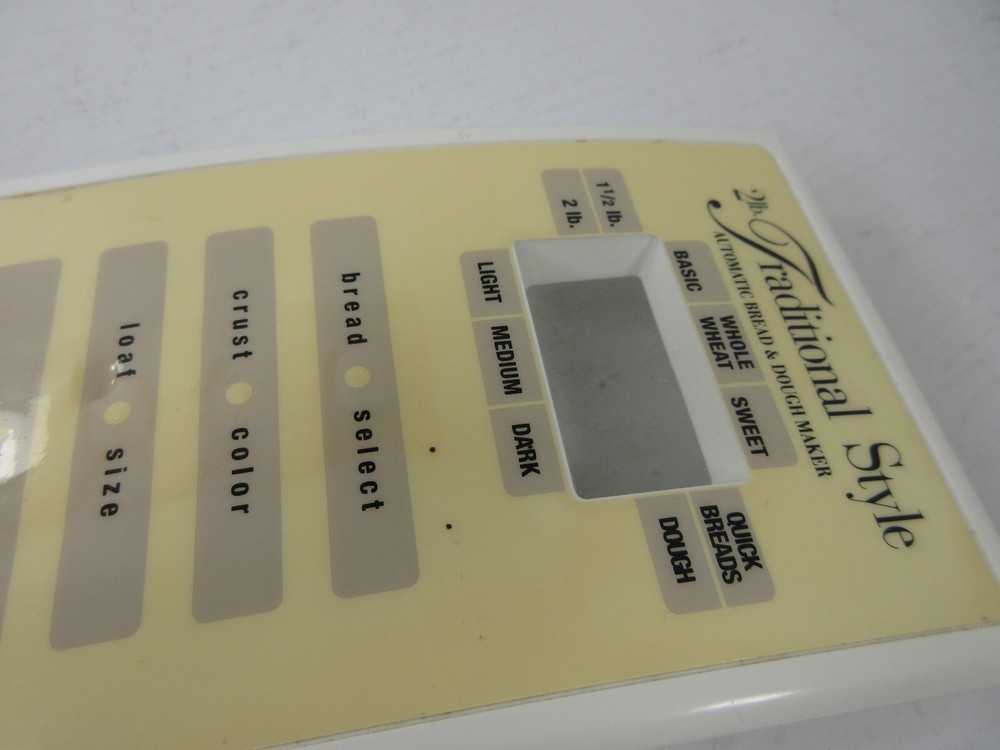 West Bend Bread Machine 41088 Replacement Control Panel Cover White w/ Hardware