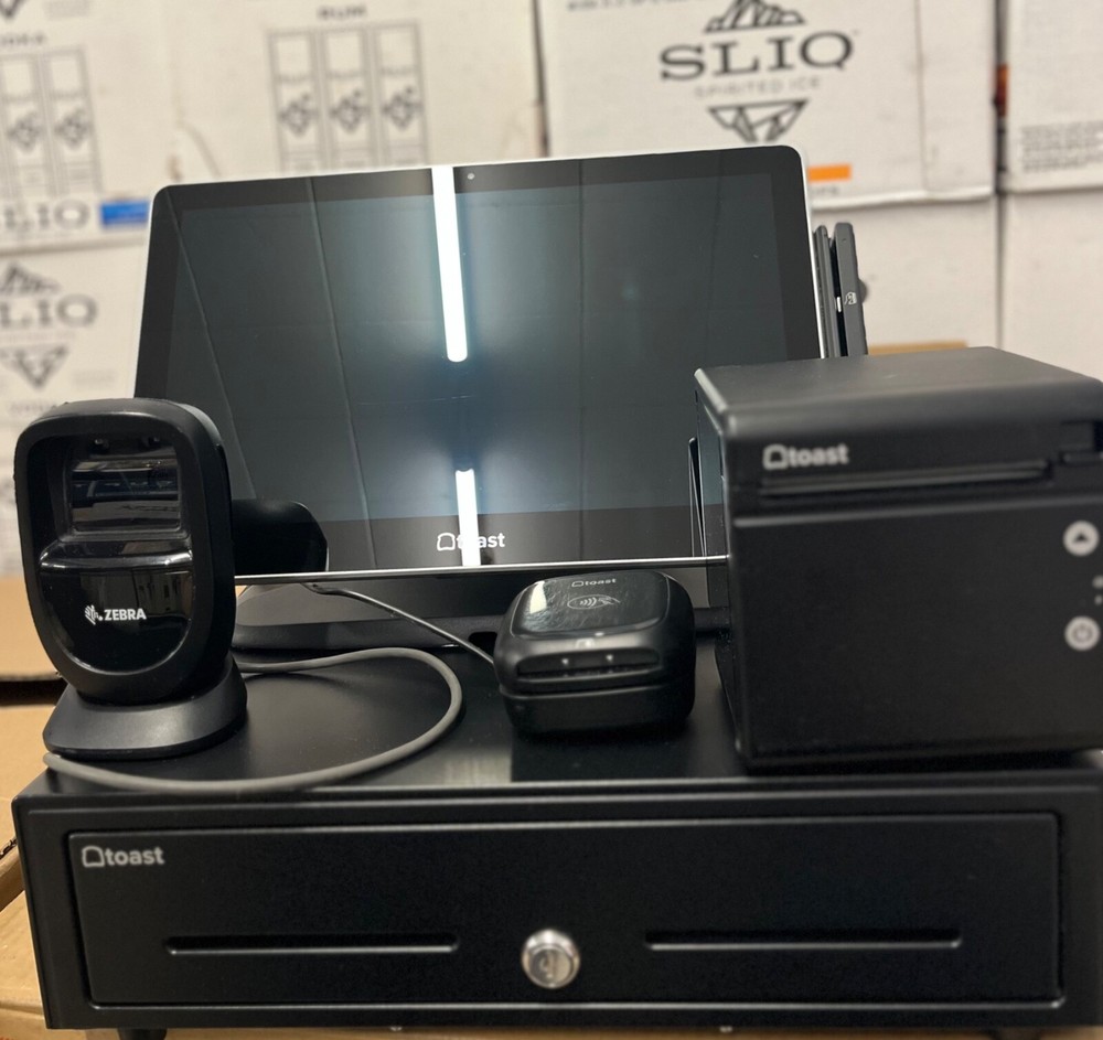 TOAST POS System - complete system 4 registers, 2 handhelds, 3 kitchen printers