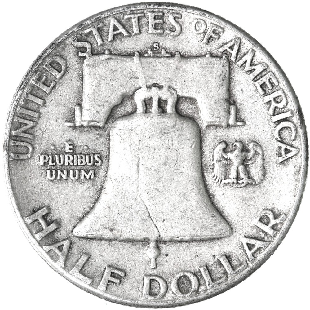 1953 S Franklin Half Dollar Fine 90% Silver