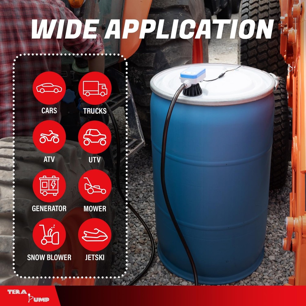 TERA PUMP - Electric Powered 55 Gallon Drum Barrel Pump | Quick Stop Flow