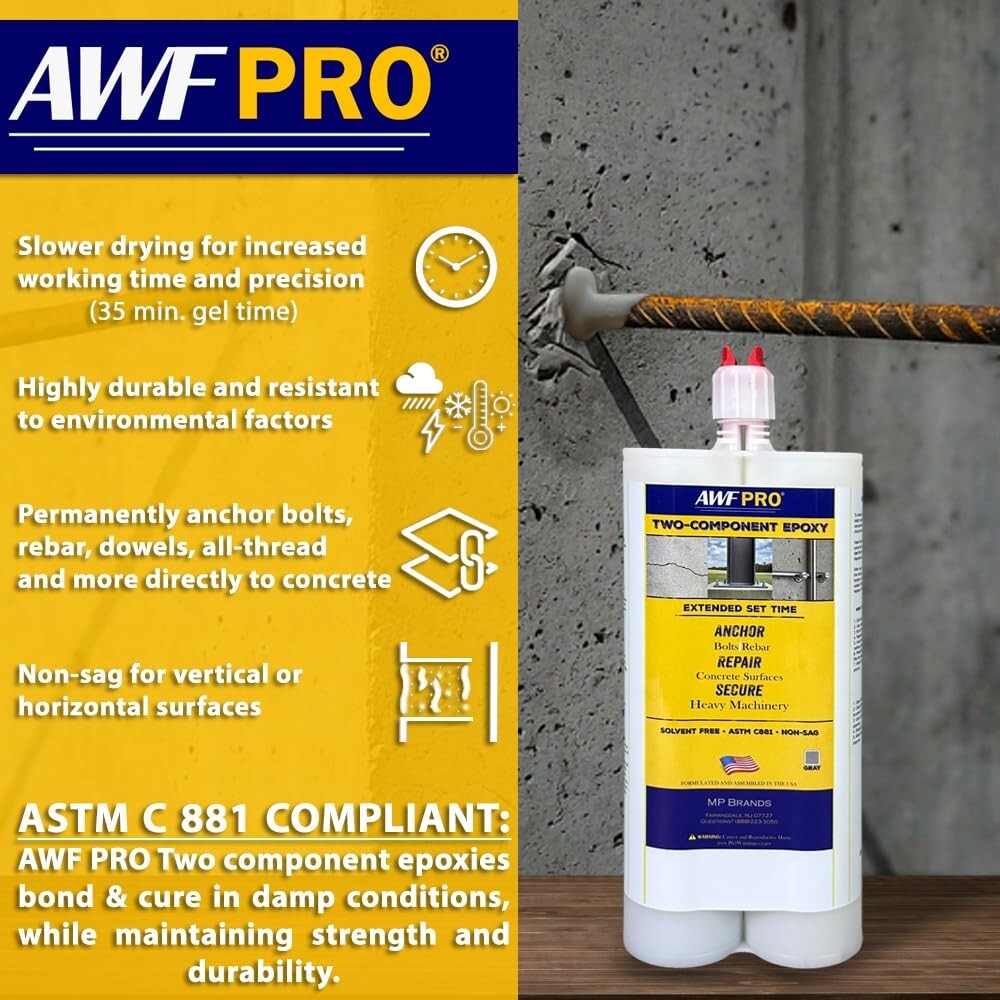 AWF PRO Extended-Set Two-Component Epoxy 20.2 oz, Case of 12