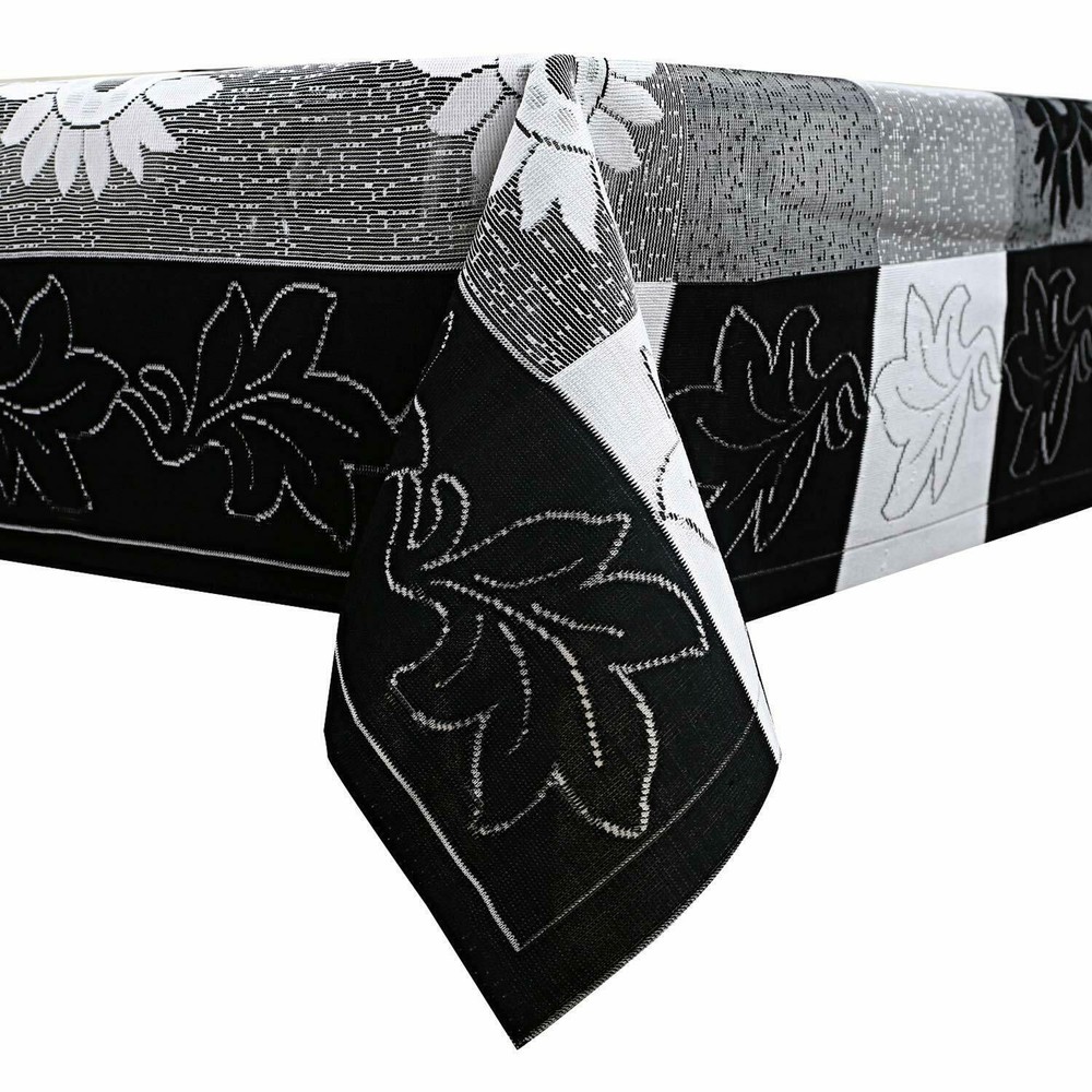 Cotton 6 Seater Dining Table Cover Black US