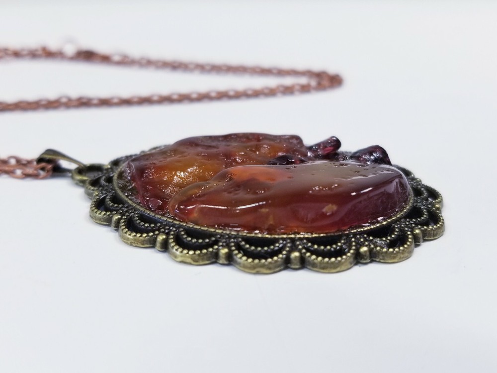 HANDCRAFTED BLOOD AGATE WITH GARNETS 20" NECKLACE