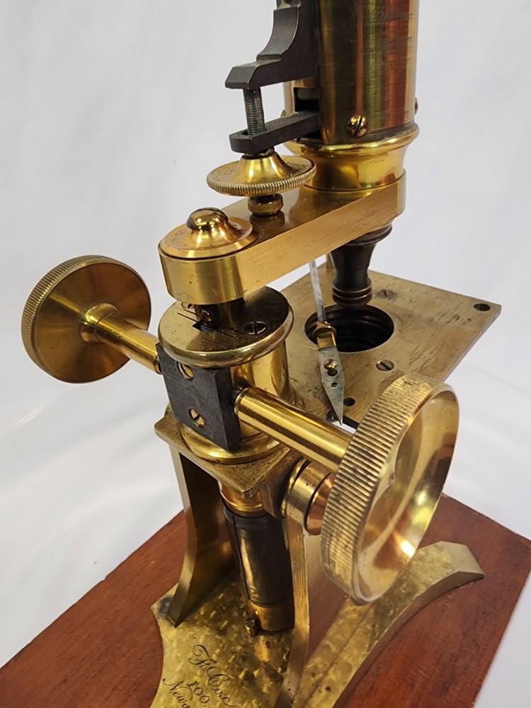 Vintage F Cox Brass Microscope
