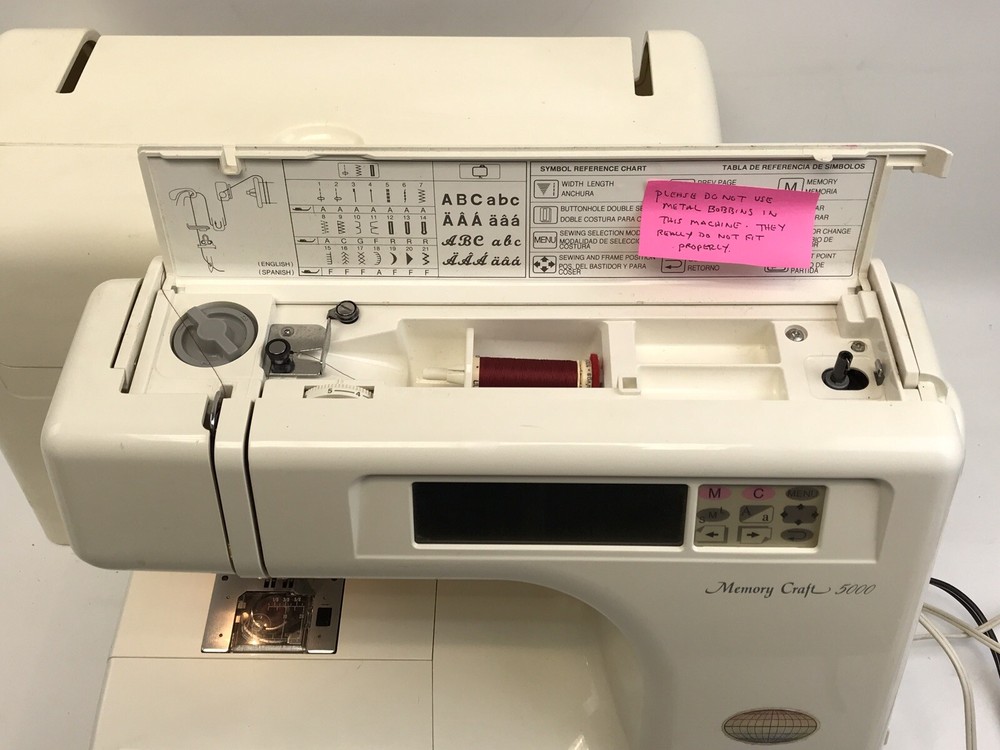 Janome Memory Craft 5000 Computerized Sewing & Embroidery Machine w/ Accessories