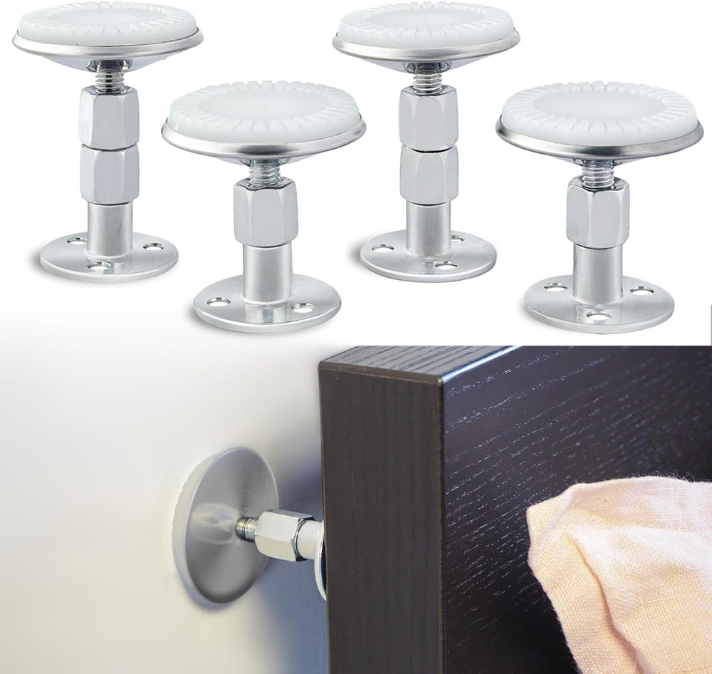 4PCS Upgraded Headboard Stoppers for Wall, Adjustable Bed Noise Stopper with Wal