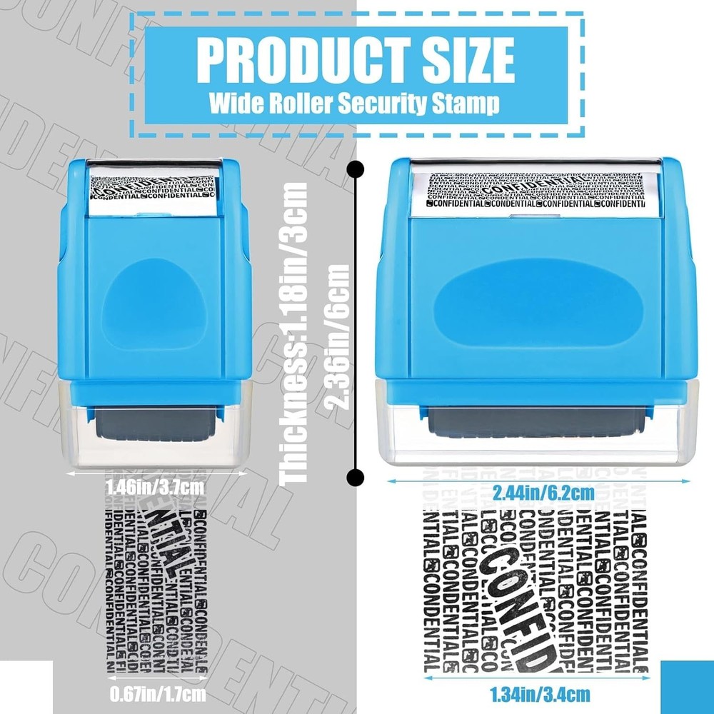 2 Pack Identity Protection Roller Stamp Identity Theft, Confidential, Privacy Ro