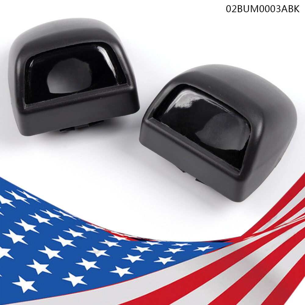 Pair Rear Bumper License Plate Light Lens Fits Chevy Silverado Black New