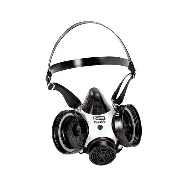 MSA Half-Faced Respirator Mask, Black, Medium, 808071