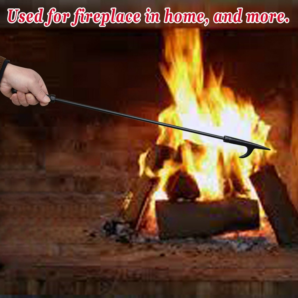 Campfire Fireplace Fire Poker Tool Extra Long 27", Black
