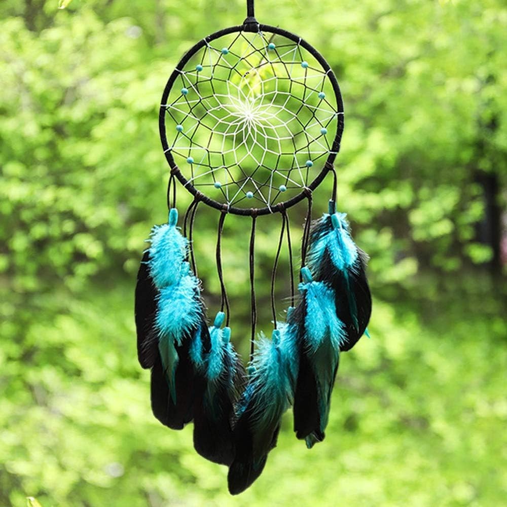 Blue Dream Catcher Handmade – Boho Wall Hanging Decor for Bedroom & Gifts