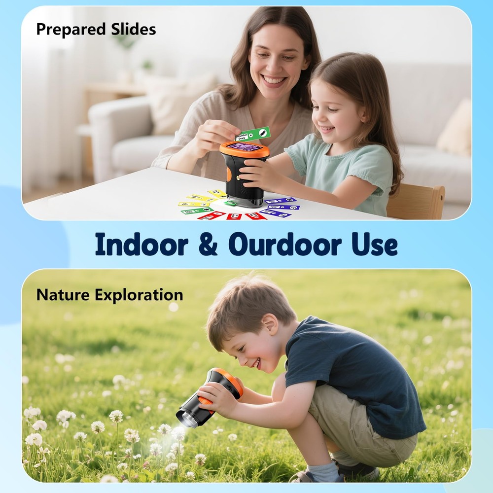 1000X Handheld Microscope for , 4K 2.4" Screen Digital Microscopes with 12 Sl...