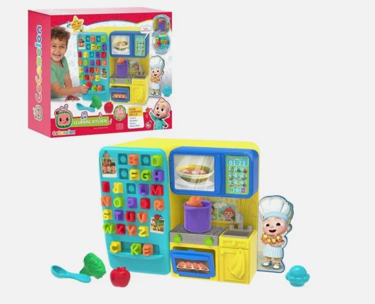 COCOMELON Just Play Learning Kitchen, 34-Pieces, Interactive Playset