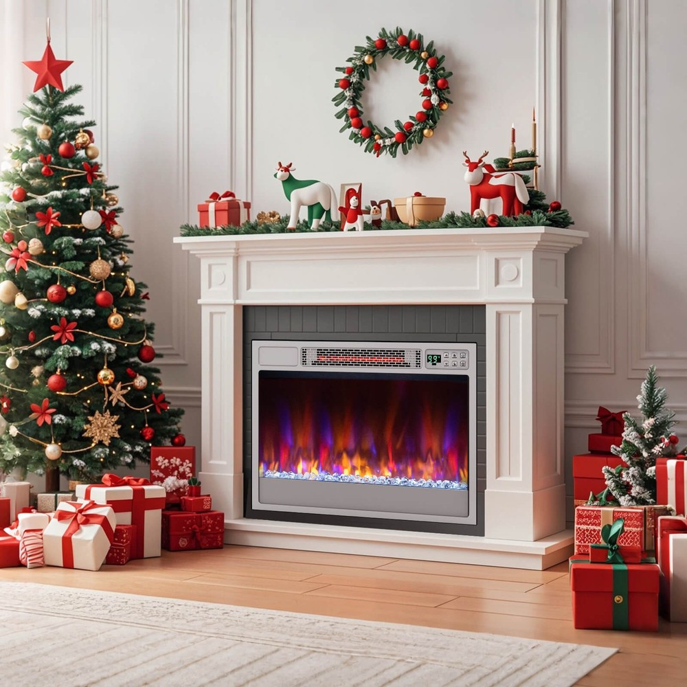 23-inch Infrared Quartz Electric Fireplace Insert with Remote Control