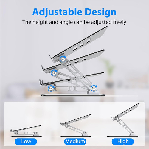 Laptop Stand for Desk, Adjustable Riser, Metal Foldable Computer...