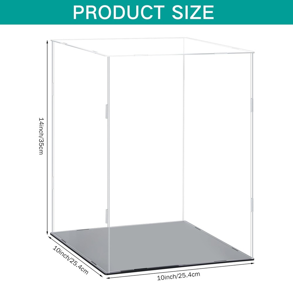 Clear Self-Assembly Acrylic Display Case Transparent Dust Proof Pro... Fast Ship