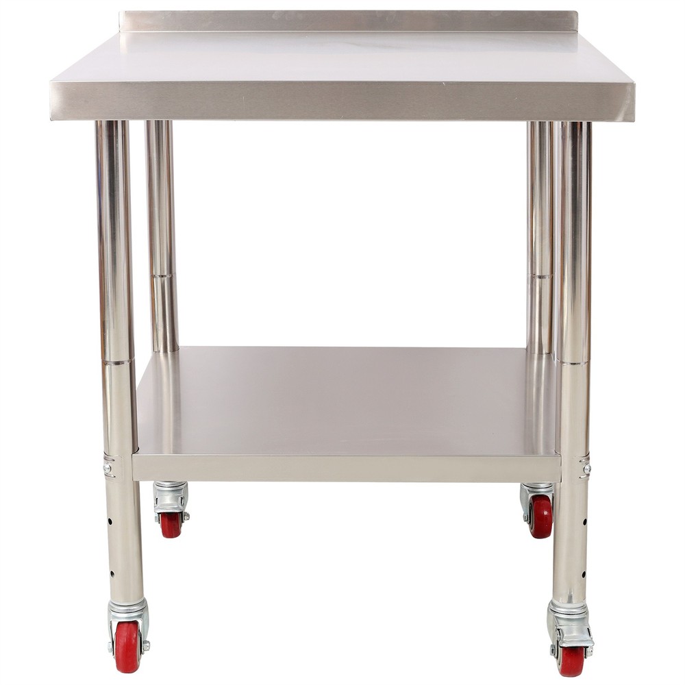 Stainless Steel Prep Table 440lbs Adjustable Undershelf Workstation for Kitchen
