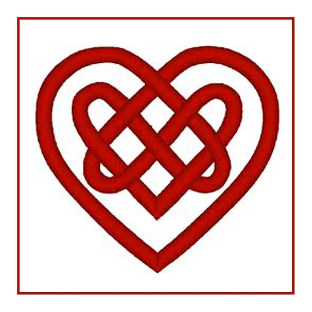 Celtic Knot Heart in Red Counted Cross Stitch Pattern