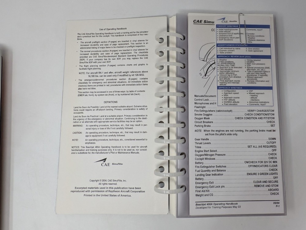 Beechjet 400A Operating Handbook: aviation reference CAE (B)