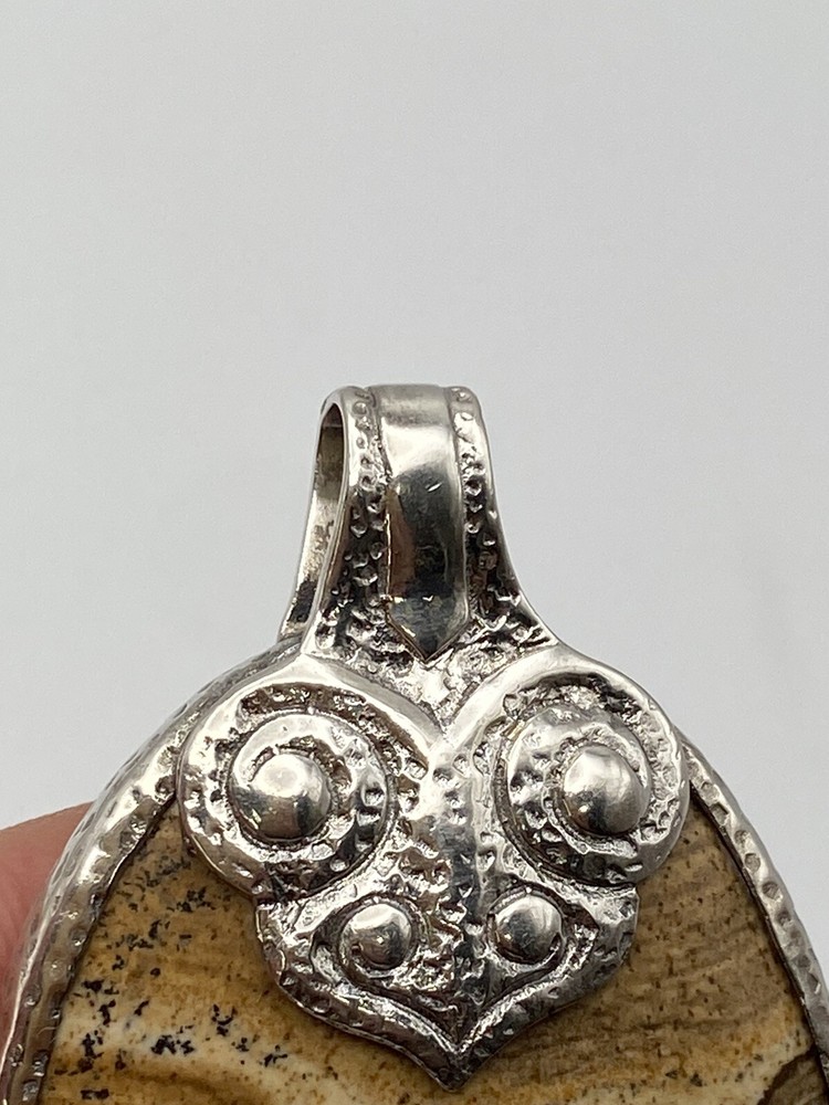 Sterling Silver Bj Large Jasper Pendant