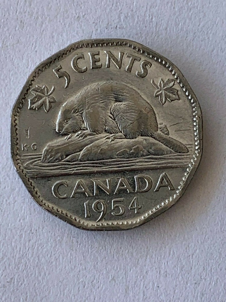 1954 Canada 5 Cent Coin