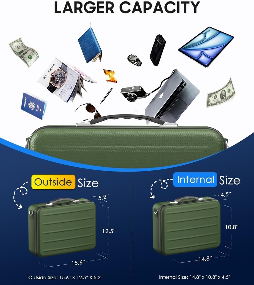 Elegant Fireproof Safe Box for Documents - Smart Storage Solution (Alpine Green)
