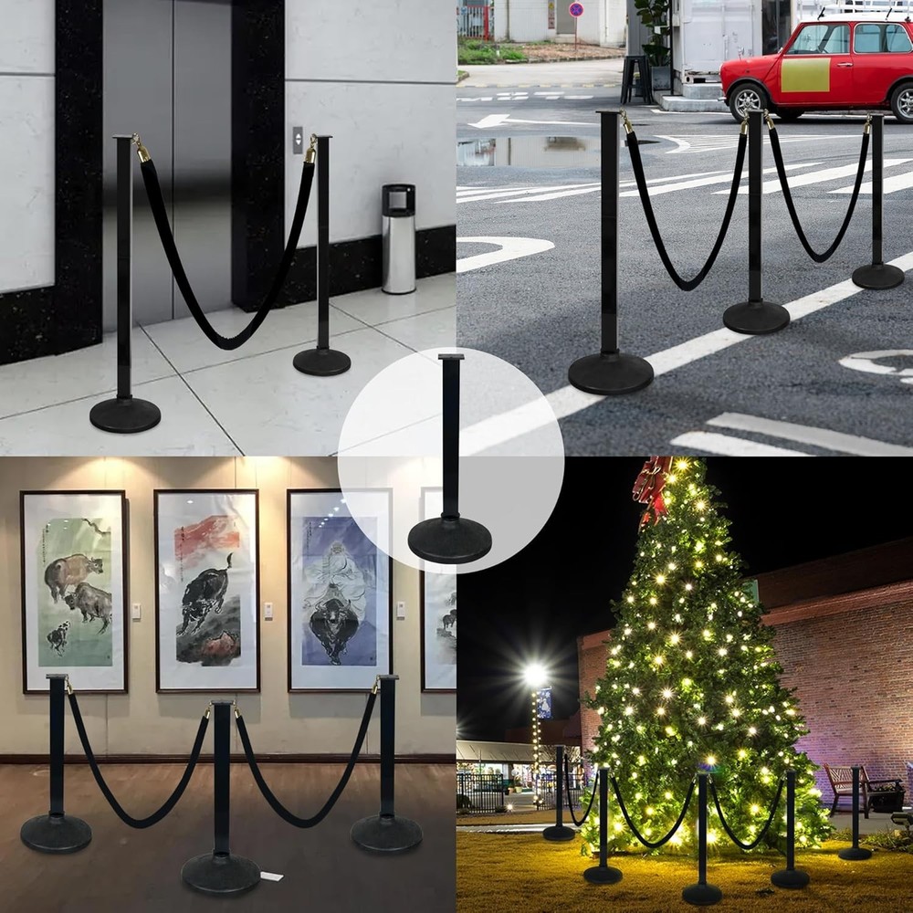 Stanchion Posts with Velvet Rope - Adjustable, Portable Crowd Control Solution