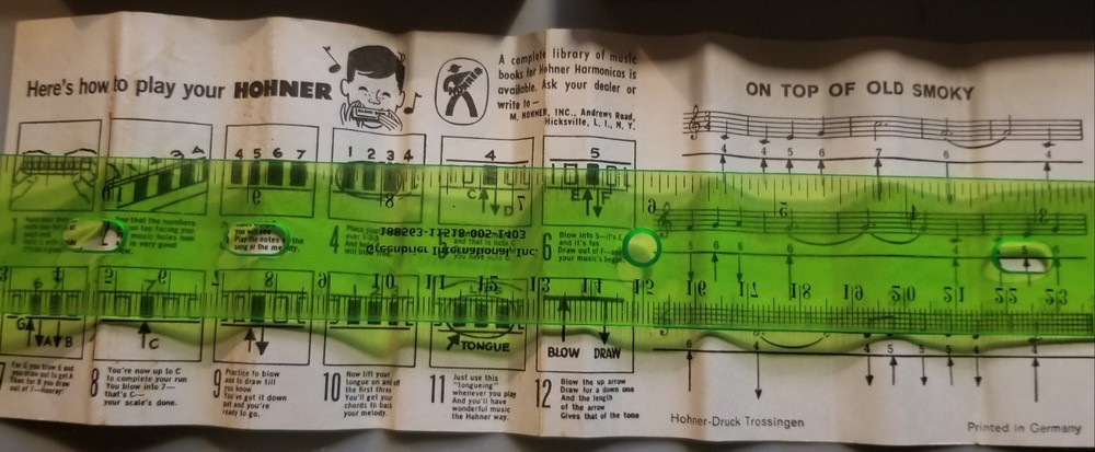 Vintage Lancer Harmonica Hohner Slide Box Paper